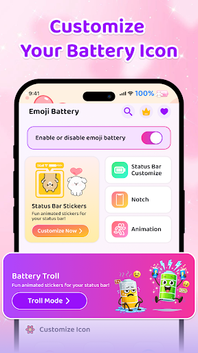 Emoji Battery Icon Customize screenshot