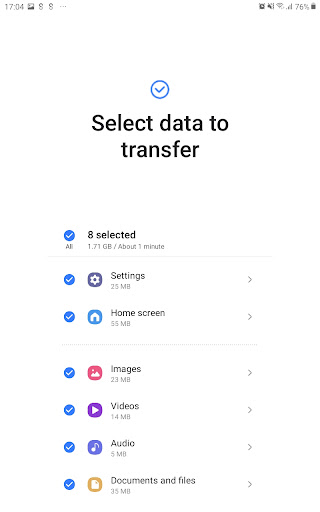 Samsung Smart Switch Mobile screenshot